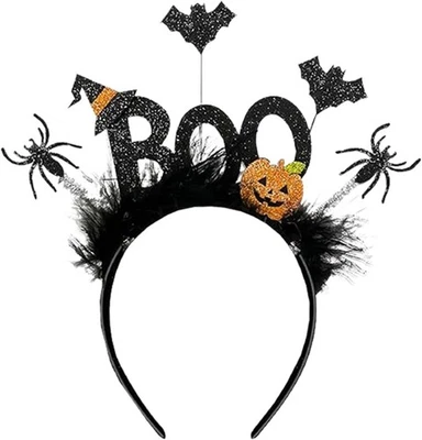 Обруч для волос на Хэллоуин для женщин BOO летучая мышь тыква косплей...  - Изображение 1 из 4