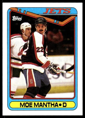 1990-91 Topps #354 Moe Mantha Winnipeg Jets Hockey Card - Image 1 of 2