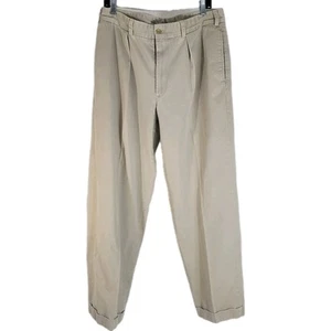 Bills Khakis Pants Mens 34 x 30 Beige Flat Front M2 Classic Fit Chinos Cuffed - Picture 1 of 13