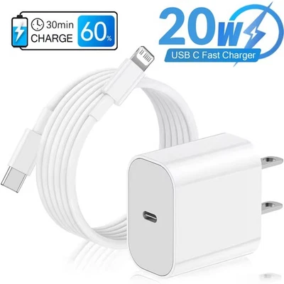 20W USB Type-C 壁式插头 电源适配器 快速充电器 适用于 iPhone 17 16 15 14 13 12 — 第 1/4 张图片