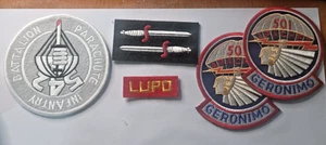 lotto 5 patch militari da cucire sui vestiti nuove GERONIMO LUPO paracadutisti - Foto 1 di 1
