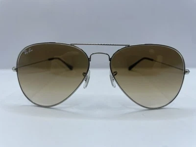 Gafas de sol Ray-Ban RB 3025 Aviator grandes metálicas 003/51 58-14 plateadas marrones lentes Foto 1 de 4
