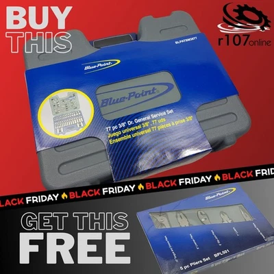 Blue Point 77pc 3/8" Socket Set with FREE 5pc Pliers Set - Image 1 of 4
