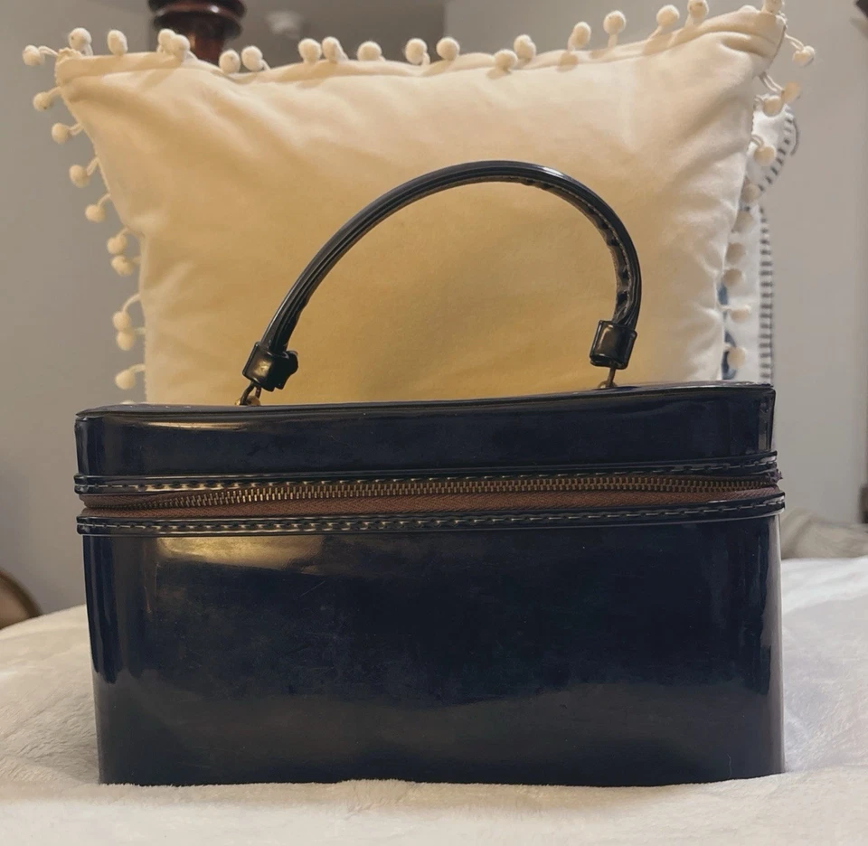 Bolso Cosmético Vintage Charol Años 50 Con Espejo Retro Foto 1 de 4