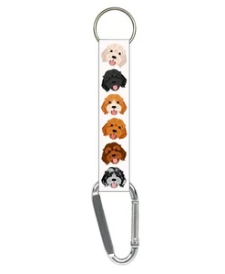 Cavapoo Dog Keychain for Keys, Belt, Purse, Lanyard Key Chain, Whistle, ID Badge - Foto 1 di 3