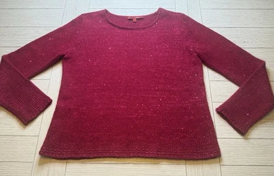 Narciso Rodríguez блестки Berry вязаный ворота свитер с длинным рукавом. Акриловый полиэтилен M - Изображение 1 из 4