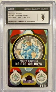 CGC 9 Golem Pokemon Sticker Card Sealdass 1998 Giapponese n.076 Bandai Japan F/S - Foto 1 di 2