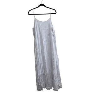 NWT Women's White Flowy Spaghetti Strap Sundress Flare XL - Picture 1 of 11