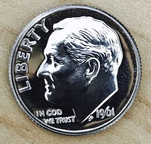1961 P ROOSEVELT! WUNDERSCHÖNER PROOF! HERVORRAGENDE JUWEL+++*SILBER*WOW MÜNZE! NR #M407_367 - Bild 1 von 2