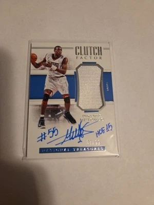 Dikembe Mutombo 2018-19 National Treasures Game Used Jersey ON CARD Auto #37/99 - Image 1 of 4