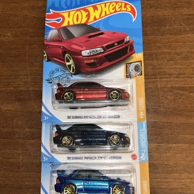 Lote de 3 Hot Wheels HW Turbo 98 rojo y azul medianoche Foto 1 de 4