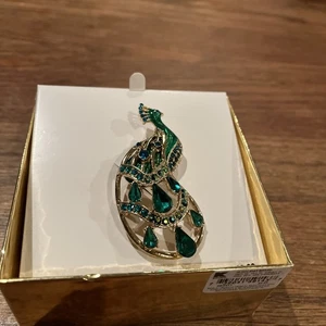 Bisutería vintage de pavo real apedreado verde esmeralda - Imagen 1 de 1