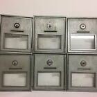 6 Vtg Corbin Post Office Mail Box Door Heavy Nickel Plated Bronze #2 No Keys