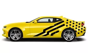 Back side US flag graphics stickers decal compatible with Chevrolet Camaro - Foto 1 di 15