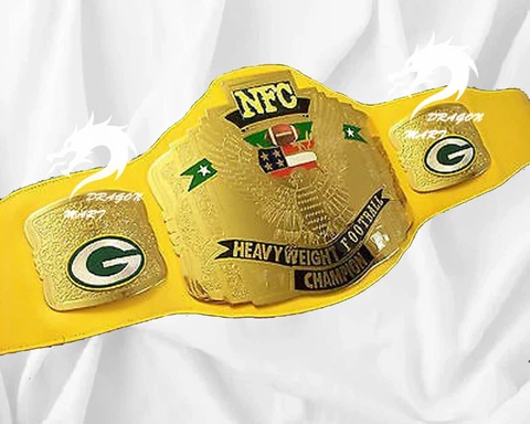 Green Bay Packers Championship Belt Super bowl American Football NFL 4MM Brass Cover