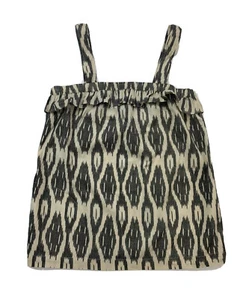J. Crew Damen Größe 0 Ikat Rüsche Volantant Baumwolle Tank Top Bluse Neu ohne Etikett - Bild 1 von 12
