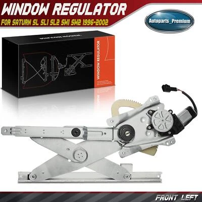 Power Window Regulator with Motor for Saturn SL SL1 SL2 SW1 SW2 Base Front Left - Image 1 of 4