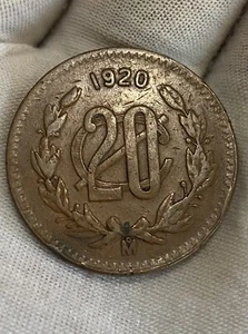 Mexico 1920 20 Centavos Bronze Coin - Picture 1 of 2