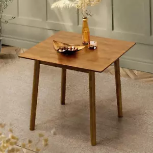 Square Dining Table for 2, Small Wooden Kitchen Table, 80X80Cm Rubberwood Tablet - Picture 1 of 12