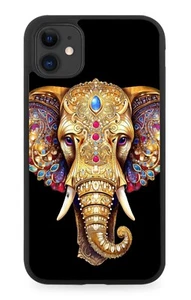 Indian Tribal Elephant Rubber Phone Case India Elephants Face Head Tradition DK6 - Picture 1 of 2