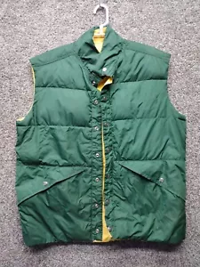 Chaleco Vintage KMart Reversible Plumón Relleno Estilo Puffer Verde y Amarillo Talla XL - Imagen 1 de 14