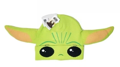 Disney Star Wars The Mandalorian The Child 'Baby Yoda' Flip-Down Beanie Hat New! - Image 1 of 3
