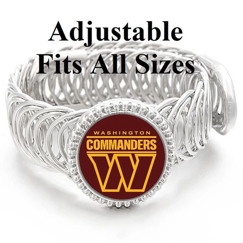 Washington Commanders Football Silver Mens Womens Adjustable Bracelet D11 Cover