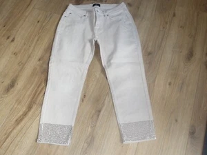 Neue Monari Hose beige Gr.38 mit Glitzer am Beinende - Bild 1 von 2