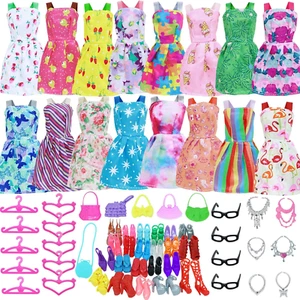 BJDBUS 42 Pcs Doll Clothes and Accessories Including 10 Pcs Fashion Mini Dresses - Picture 1 of 11