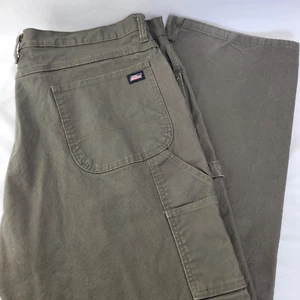 Dickies Work Pants Mens 44X32 Green Canvas Workwear Carpenter Straight Fit y2k - Picture 1 of 6