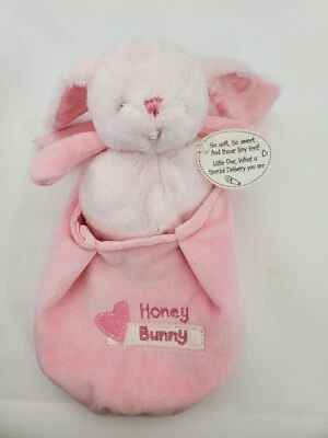 Kids Preferred Pink Honey Bunny w/ Security Blanket Pocket 8" - Image 1 of 3