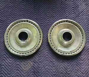 1971-1973 Buick Lesabre 15" Hubcaps (2) Domed Mag Wheel Covers Vintage Classic - Picture 1 of 18