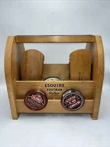 Vintage Shoeshine Box. Esquire Footman Deluxe. 11“ X 7“ X 10“ + CONTENTS - Picture 1 of 4