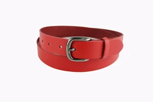 3cm Rot Herren Damen Gürtel Voll ledergürtel Rindlleder 100% echt Leder  - Bild 1 von 11