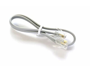 3ft. RJ11 SILVER GREY Modular Phone/Telephone Wire Line Flat Cord/Cable 6P4C, 3' - Picture 1 of 2