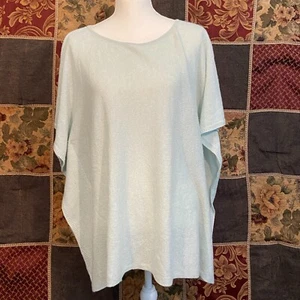 Calypso St. Barth 100% Cashmere Poncho Sweater Women's One Size Seafoam Green - Picture 1 of 14