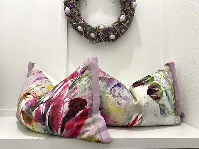 TULIPA - Funda Cojín Almohada de Lino Gremio de Diseñadores Stellata Colorway Fucsia  Foto 1 de 4