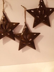 Christmas ornaments filigree country star 3pc - Picture 1 of 2