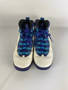 Nike Air Jordan Retro 10 Charlotte Hornets Blue Lagoon Kids Size 7Y - Picture 1 of 8