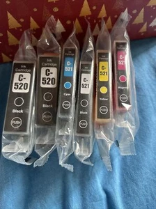 5 C520 C521 Cartucce d'inchiostro per Canon - Nero Grande e Piccolo/Cian/Mag/Gia - Foto 1 di 1