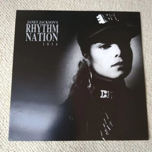 JANET JACKSON / Rhythm Nation 1814 (1989) Giappone Originale Promo Mini Poster 12x12 - Foto 1 di 3