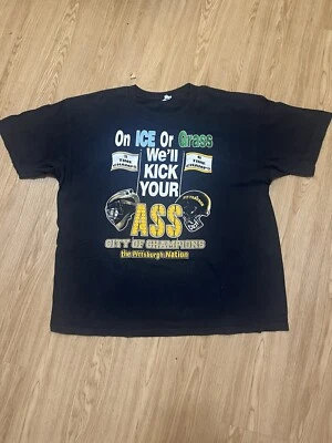 Steelers Penguins Hombres 2xl Ice Or Grass City Of Champions Camiseta Negra NFL NHL Foto 1 de 4