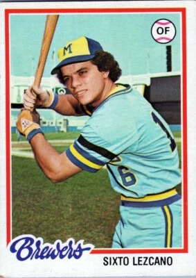 1978 Topps #595 Sixto Lezcano Milwaukee Brewers EX - Image 1 of 2