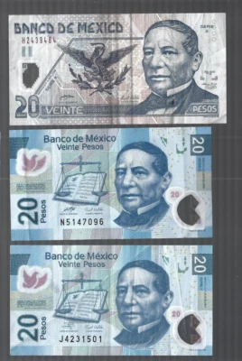 Mexico 💥2005/2006/2007/2008/2009/2010/2011/2012/2013 .. 20 peso x  9✨ lot #408 - Image 1 of 4