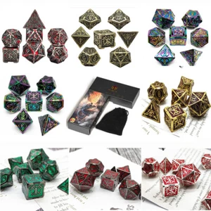 Poly Dice Set - Sword Pattern (Select Colour)/ D&D RPG 7 dice Dungeons & Dragons - Picture 1 of 12