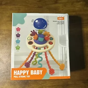 Baby Sensory Pull String Toy Toddler Travel Montessori Silicone Activity Toy - Picture 1 of 3