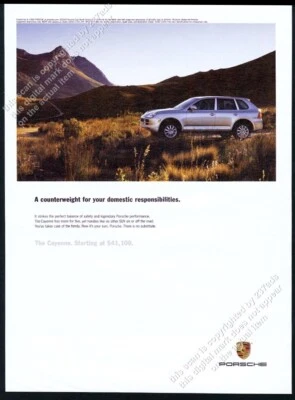 2005 Porsche Cayenne silver SUV photo vintage print ad - Image 1 of 4