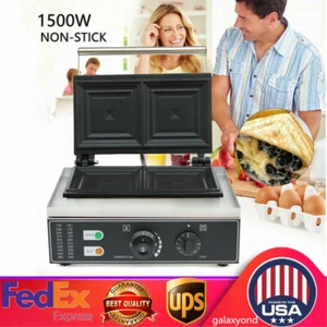 Commercial Non-Stick Sandwich Maker Grill Plates Premium Quality Fast Heating US - Picture 1 of 13