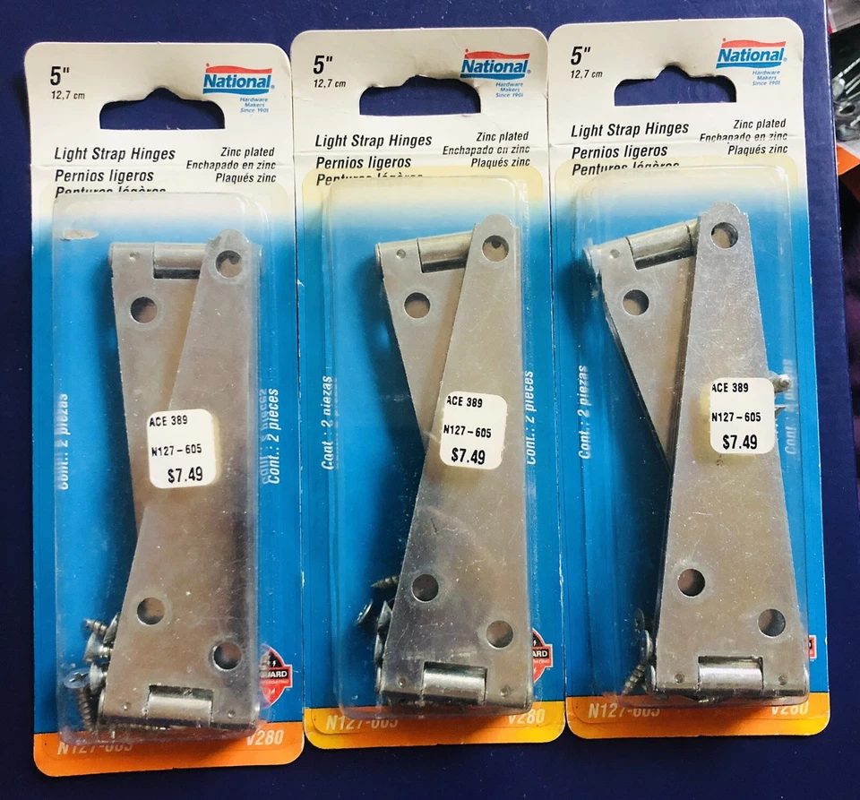 National Hardware V280 5" Light Strap Hinge Zinc Plated
