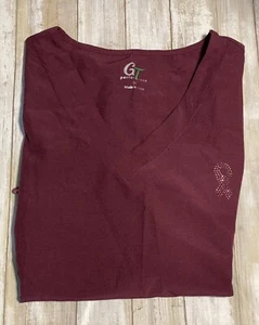 Neu mit Etikett GT Performance Größe 2X burgunderrotes Peeling-Top Strass Brustkrebs-Band - Bild 1 von 5